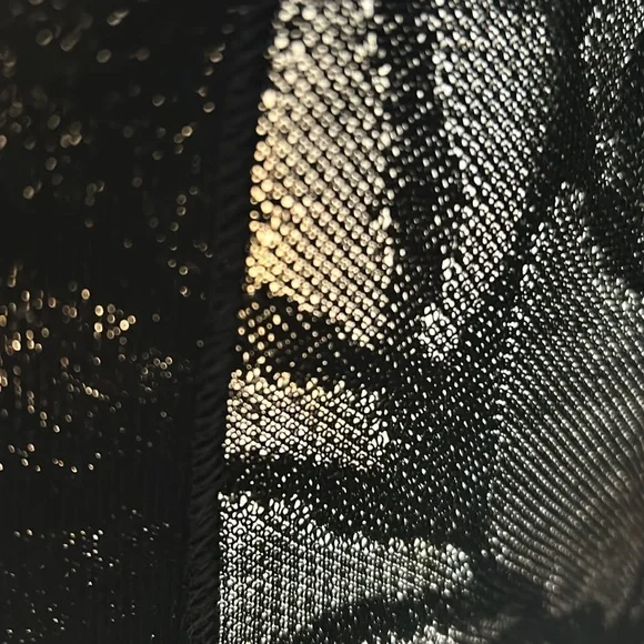 MING WANG OPEN CARDIGAN SWEATER WOMEN Sz SMALL BLACK FLORAL LONG SLEEVES - Picture 11 of 13